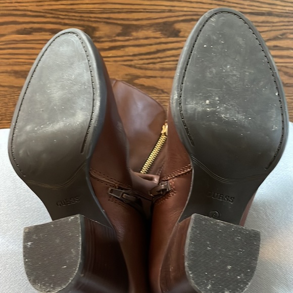 25. Guess Brown Heeled Knee High Boots - Picture 4 of 6